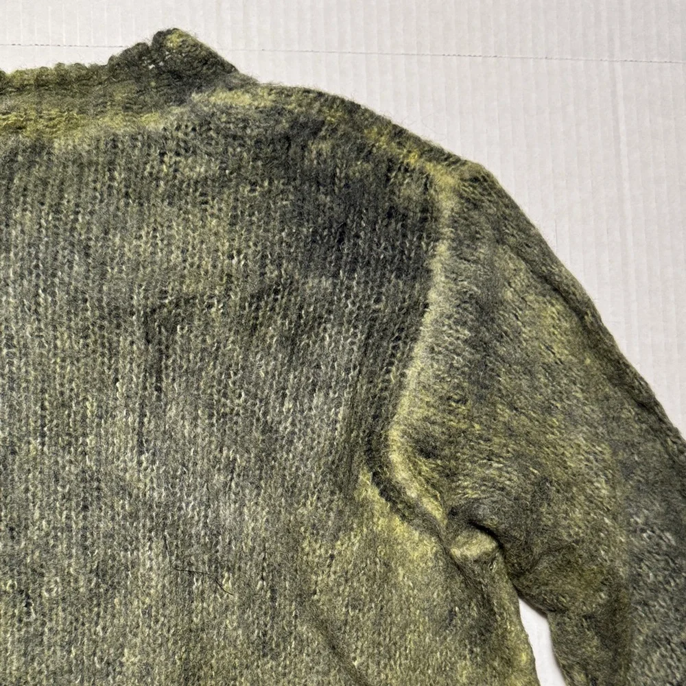 AVANTI TOI Women's Olive Green Distressed Crewneck Sweater Alpaca‎ Wool Blend XS - Picture 12 of 12